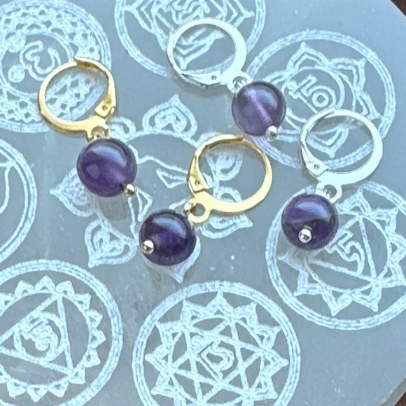 Alquimia Purple and Gold Earrings - Picture 3 of 6